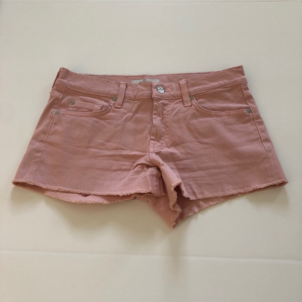 7 for all mankind pink denim shorts